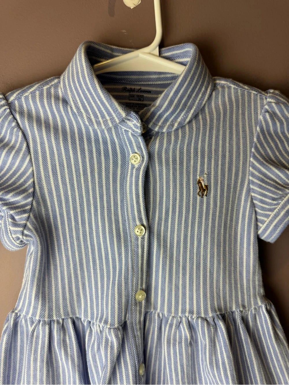 Ralph Lauren Blue White Stripe Dress 24M